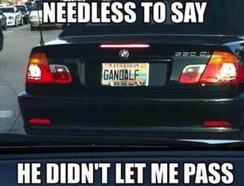 Gandalf licence plate